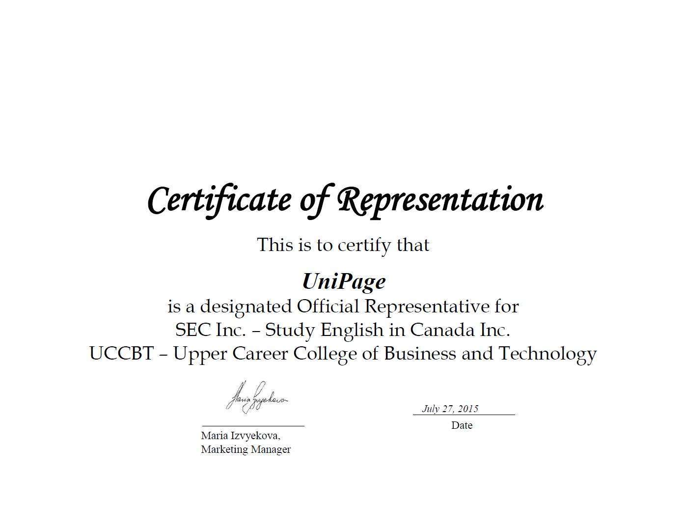 SEC — Study English in Canada