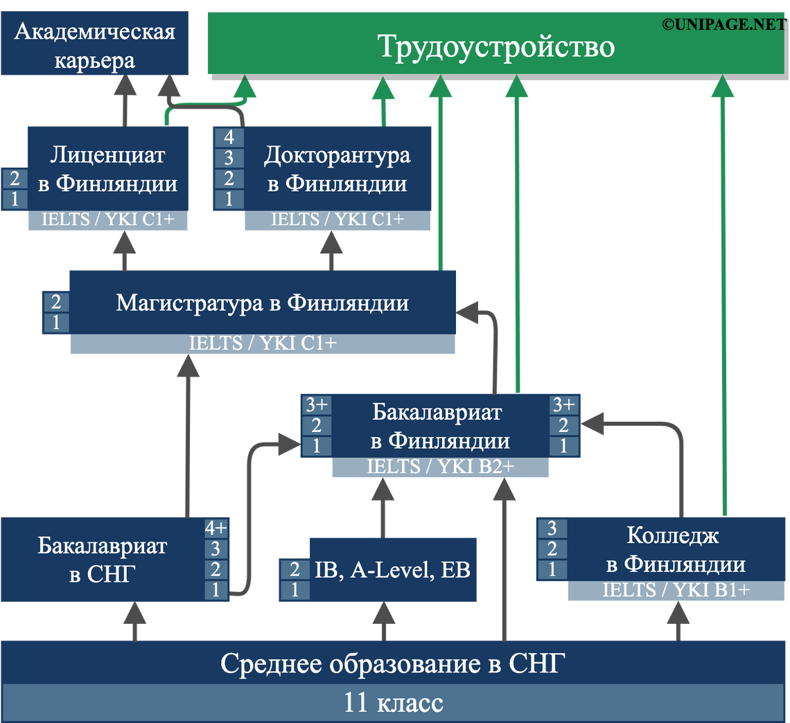 Варианты и схемы поступления в вузы Финляндии