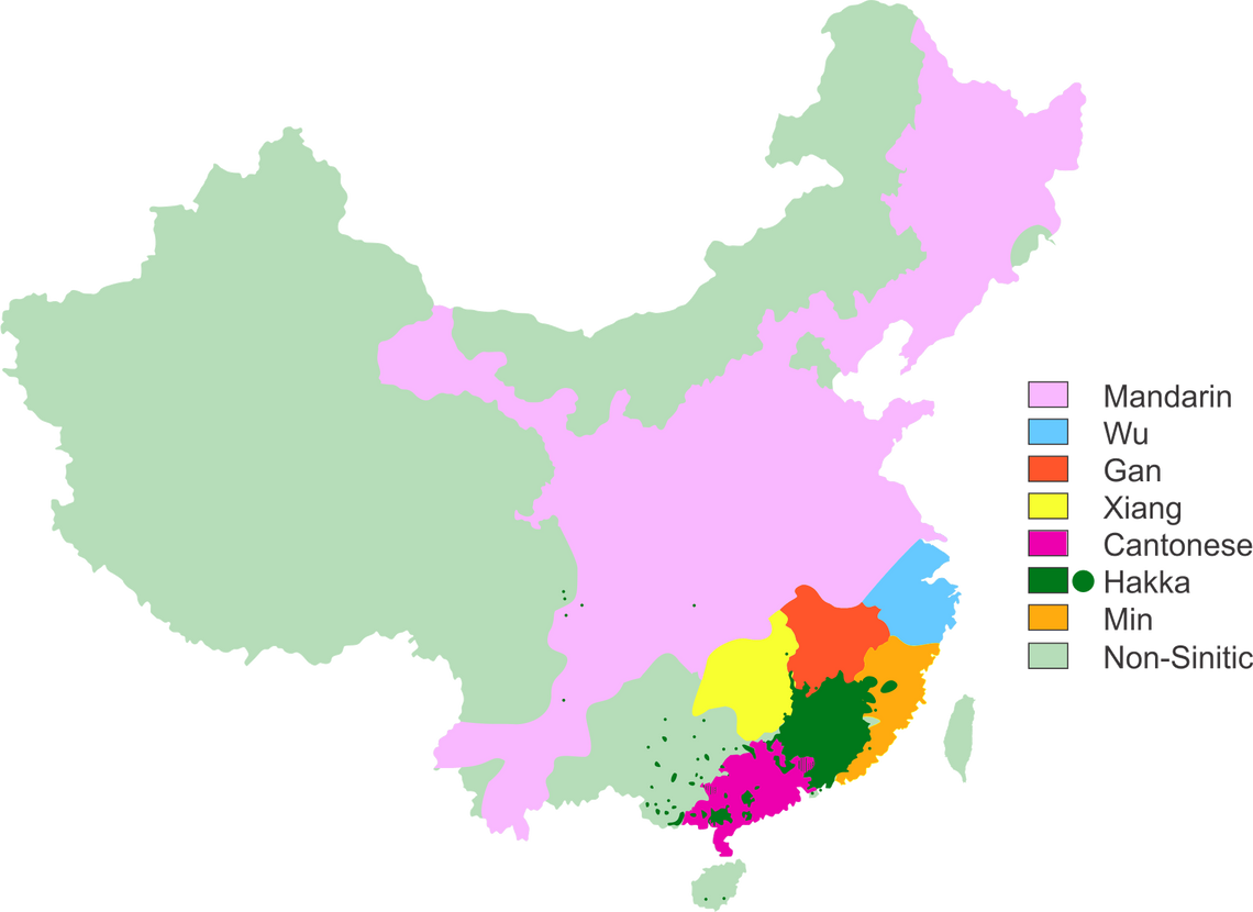 Map of Chinese dialects