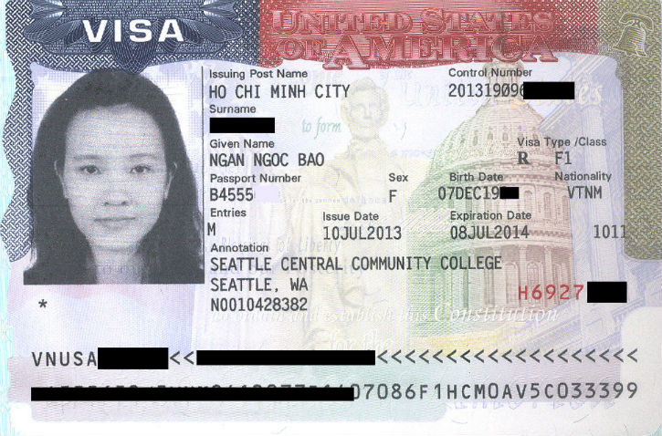 USA student visa sample